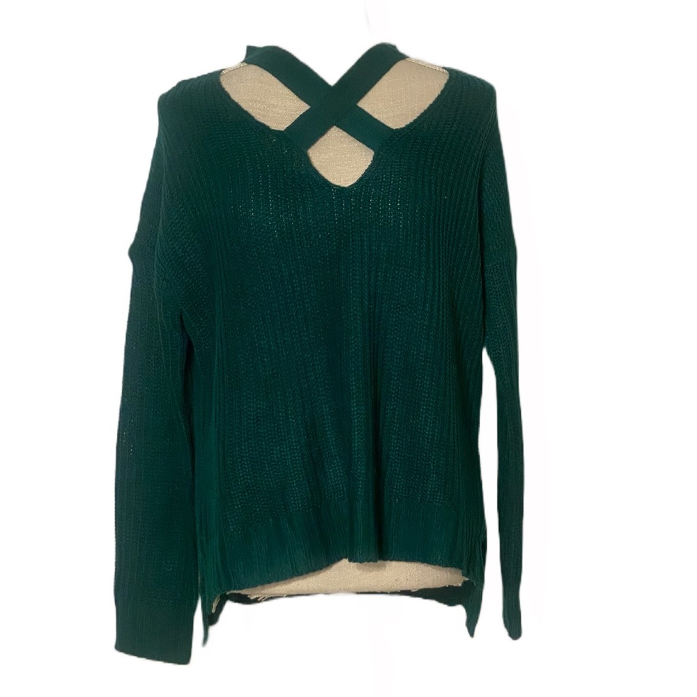 Questions? Green Sweater Top with Criss Cross Design New with Tags